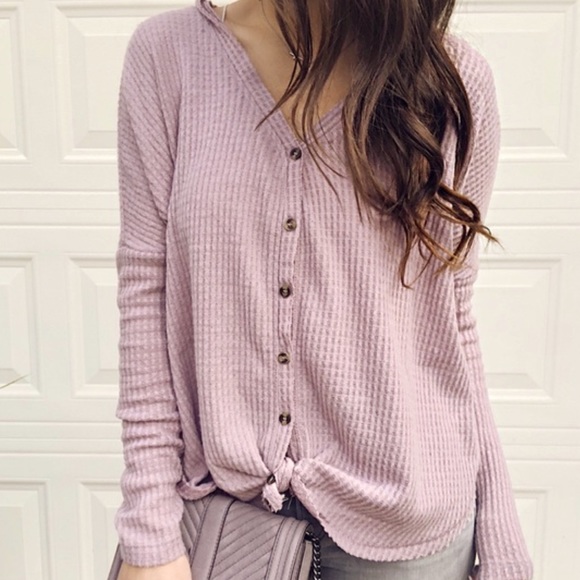 Out‎ From Under Oversized Thermal Button Front Top Women’s Sz M - Picture 1 of 6